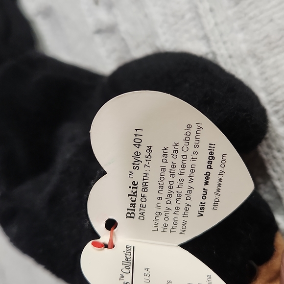 🕸Vintage Blackie Ty Beanie Baby Original Tag Errors PVC Pellets - Picture 9 of 10